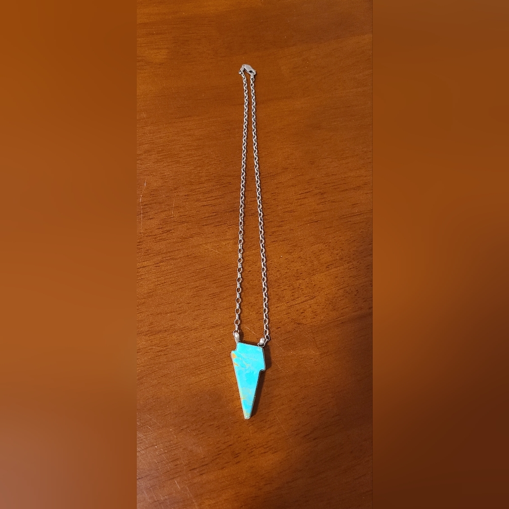 Turquoise Lightning Bolt Necklace